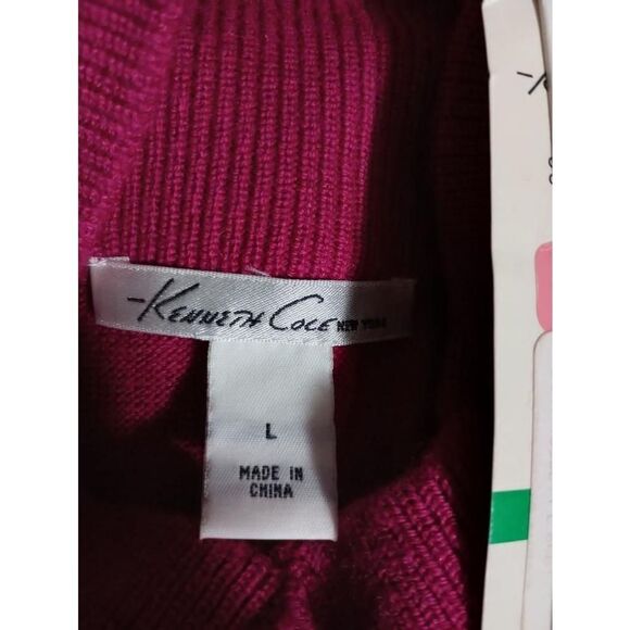 Kenneth Cole Ladies Large Pink Long Sleeve Cardigan Sweater‎ Wool Blend - Picture 6 of 8